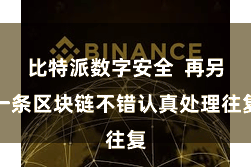 比特派数字安全 再另一条区块链不错认真处理往复